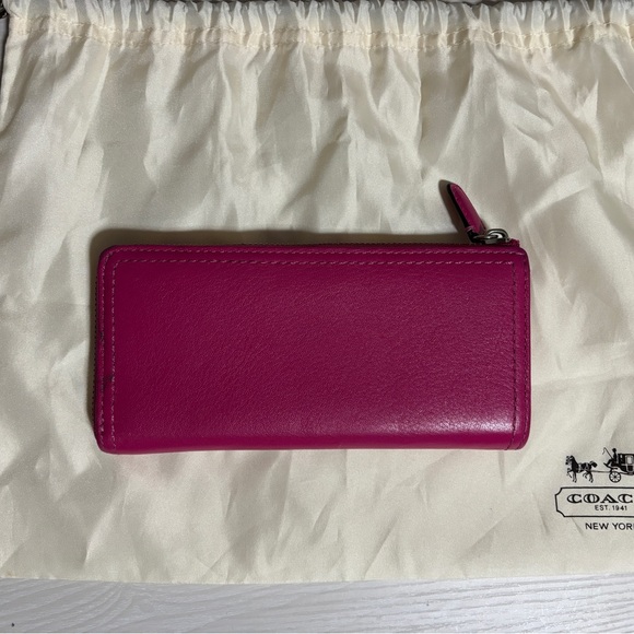 Coach Fuschia Leather Wallet - Picture 3 of 5
